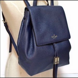 Kate Spade Wilder Grey St. Pebble Backpack NAVY